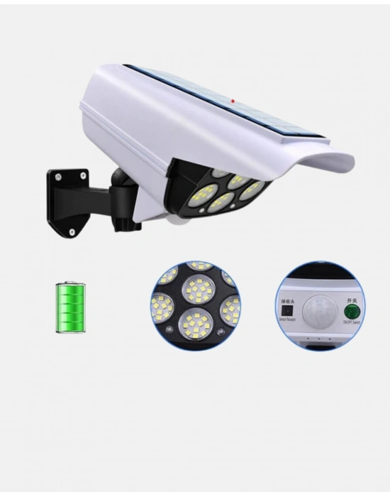 ® Güneş Enerjili Güvenlik Işığı Dış Mekan 5 Eksen Ayarlı ve PIR Hareket Sensörlü