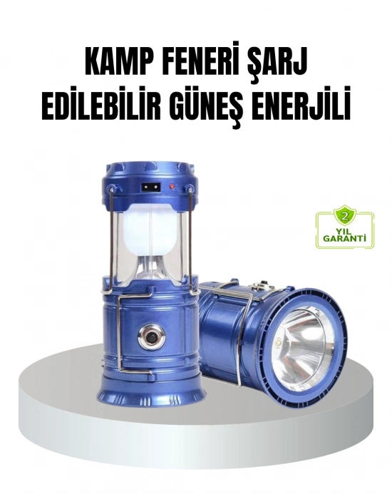 ® Güneş Enerjili Kamp Lambası Şarjlı Taşınabilir Kompakt Açık Hava Işığı