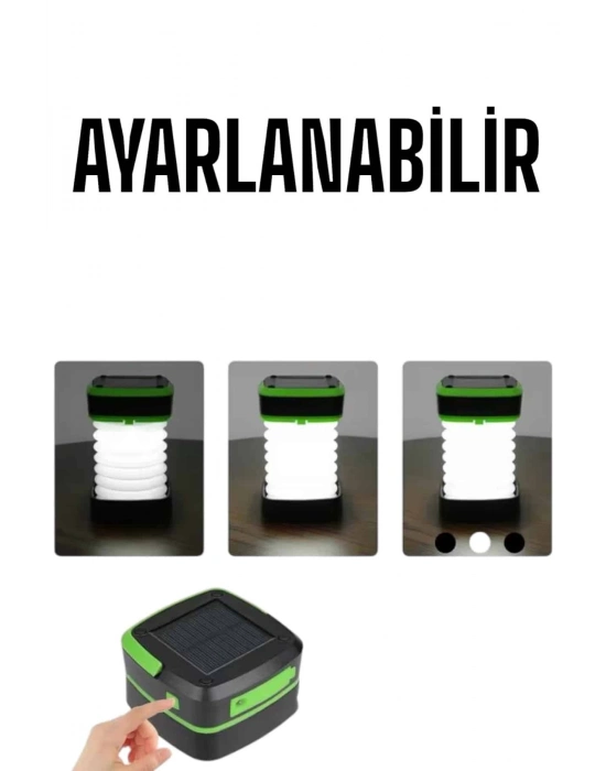 ® Güneş Enerjili Led Lamba Kamp Lambası Katlanabilir Lamba USB Şarjlı