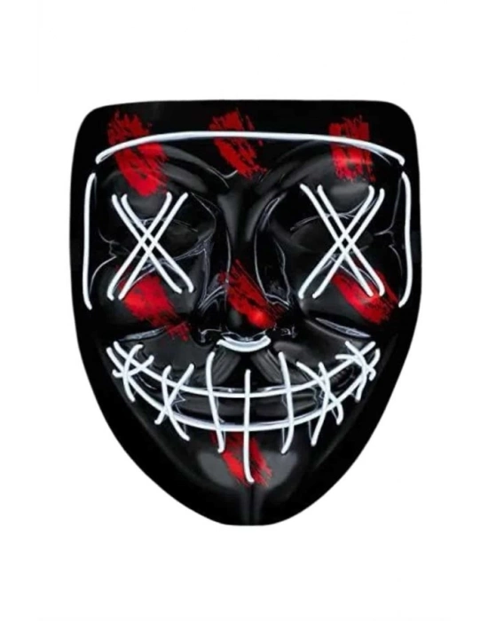 Hallowen Parti Maskesi Neon Led Işıklı Maske 3 Modlu Cadılar Bayramı Maskesi