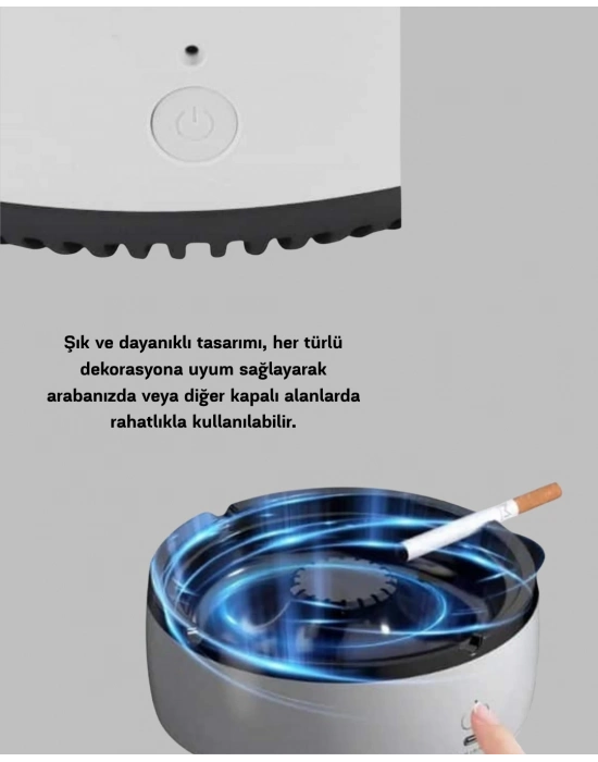 ® Hava Temizleyici Küllük – Sigara Dumanı Filtreli, Sessiz Çalışan, Şık Tasarım
