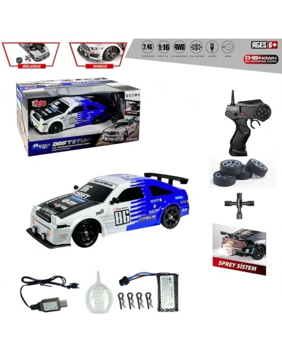 ® HB-SC16A07Kumandalı 4x4DriftArabaIşıklıveBuharlı1:16-Vardem