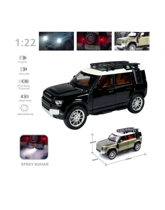 ® HCL-510A Çek Bırak 1:22 Sesli Ve Işıklı Buharlı DF Metal Jeep