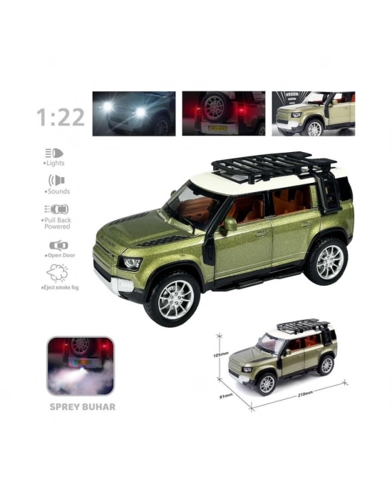 ® HCL-510A Çek Bırak 1:22 Sesli Ve Işıklı Buharlı DF Metal Jeep