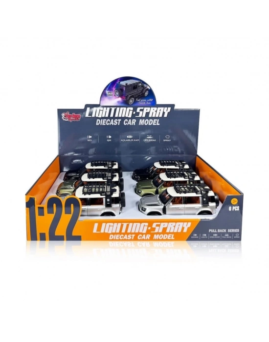 ® HCL-510A Çek Bırak 1:22 Sesli Ve Işıklı Buharlı DF Metal Jeep