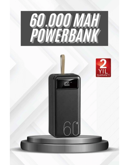 ® Hızlı Şarj 4 Çıkışlı Powerbank 60.000 Mah Taşınabilir Dijital Göstergeli