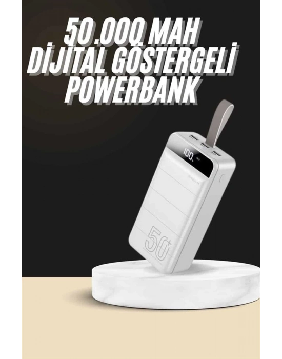 ® Hızlı Taşınabilir 50.000 Mah Powerbank Led Ekran Android ve İOS Uyumlu
