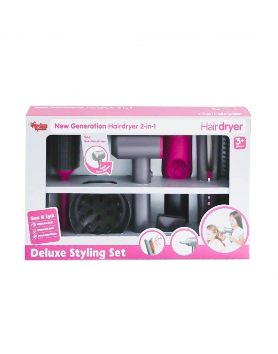 ® HUA-1019 Sesli ve Işıklı 2IN1 Lüks Saç Şekillendirici Set -Vardem Oyuncak