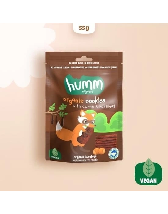 ® Organik Keçiboynuzlu ve Fındıklı Vegan Kurabiye 55 Gr