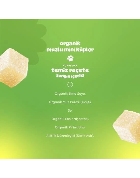 ® Humm Organik Muzlu Glutensiz Vegan Mini Küpler 30 Gr