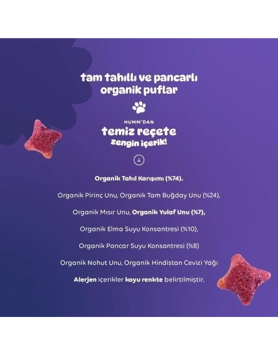 ® Organik Pancarlı ve Tam Tahıllı Puflar 30 Gr