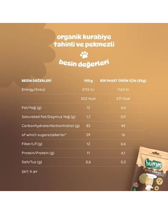 ® Organik Tahinli ve Pekmezli Vegan Kurabiye 55 Gr