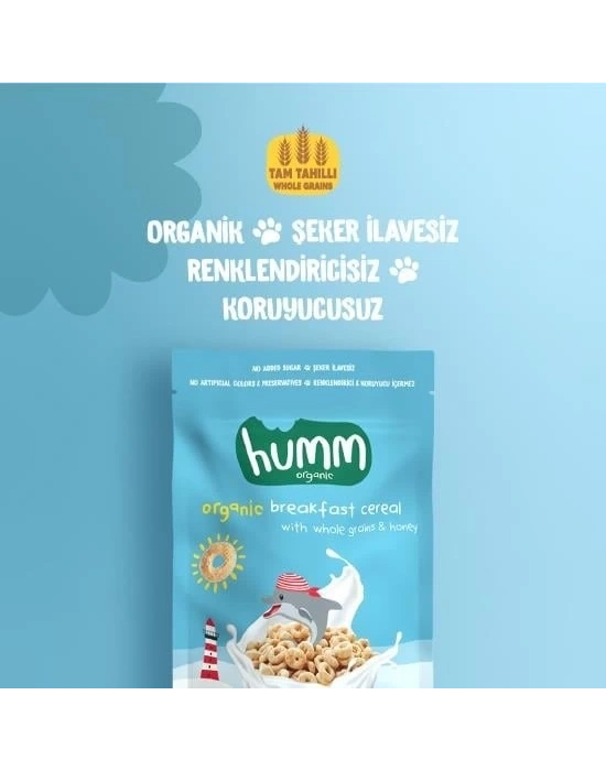 ® Humm Organik Tam Tahıllı ve Ballı Kahvaltılık Gevrek 80 Gr