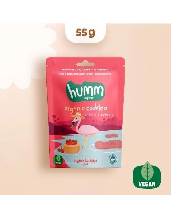 ® Organik Vegan Çilekli Kurabiye 55 Gr
