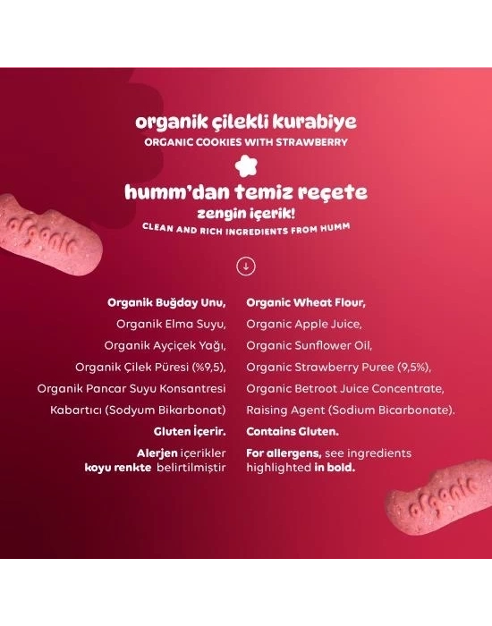 ® Organik Vegan Çilekli Kurabiye 55 Gr