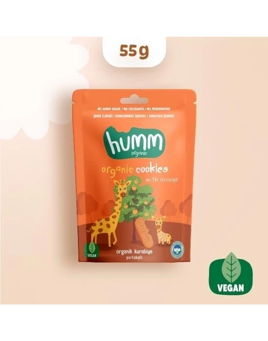 Organik Vegan Portakallı Kurabiye 55 Gr