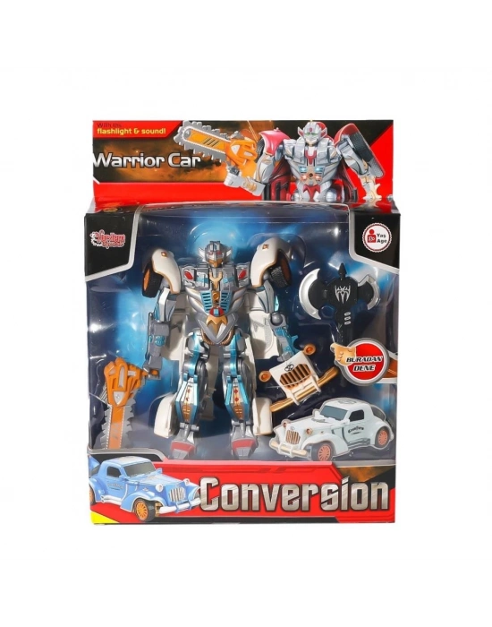 ® HW-668-1-2 Işıklı Dönüşebilen Robot Araba -Vardem