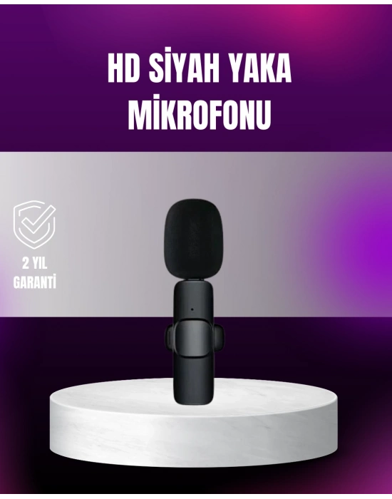 ® iPhone Uyumlu Çift Mikrofonlu Kablosuz Yaka Seti Profesyonel Ses