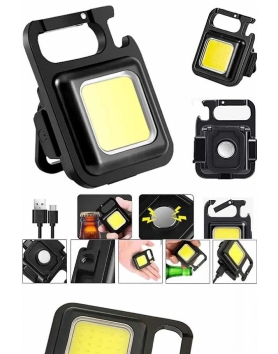 ® Işıldak USB Şarjlı Cep El Feneri Taşınabilir Mini Led Işık Çok Fonksiyonlu