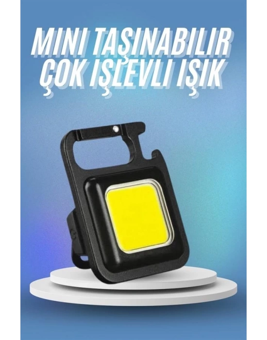 ® Işıldak USB Şarjlı Cep El Feneri Taşınabilir Mini Led Işık Çok Fonksiyonlu