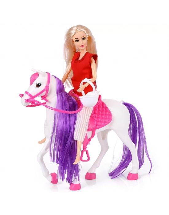 ® Jasmine Atlı Bebek Beyaz-Pembe