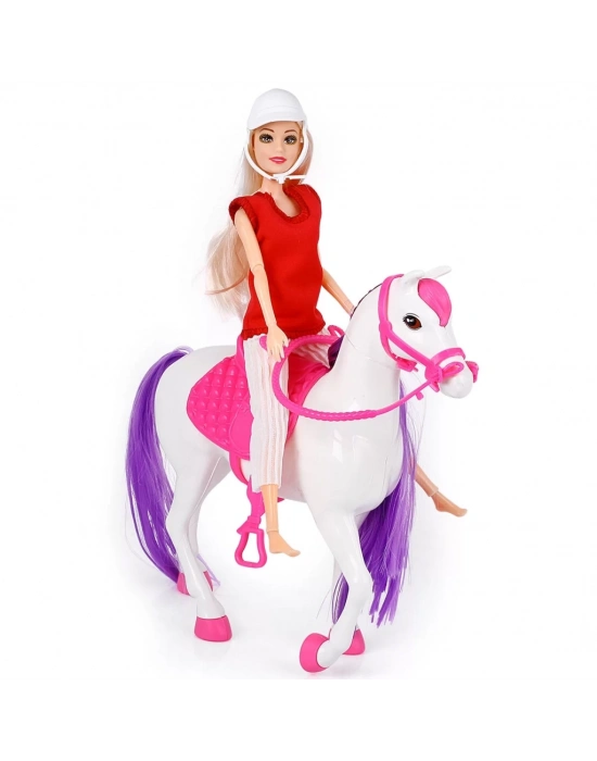 ® Jasmine Atlı Bebek Beyaz-Pembe