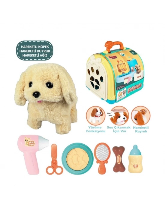 ® JND-3615 Taşıma Çantalı Hareketli Pilli Köpek Set (Pet Shop) -Vardem Oyuncak