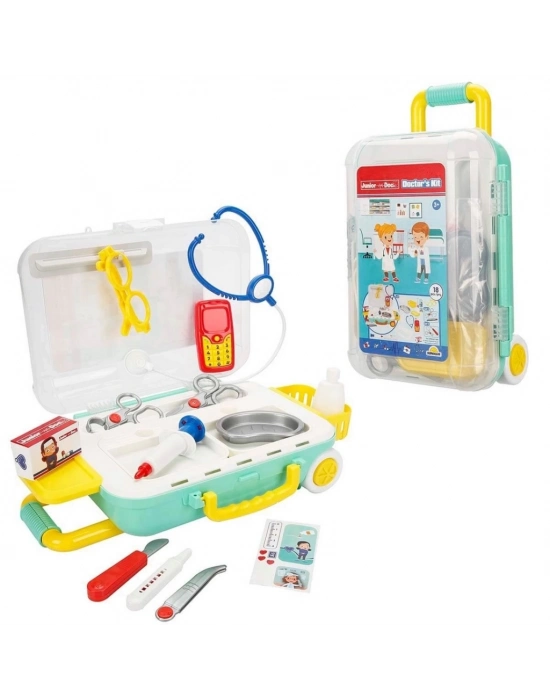 Junior Doc. Çekçekli Bavul Doktor Seti 18 Parça