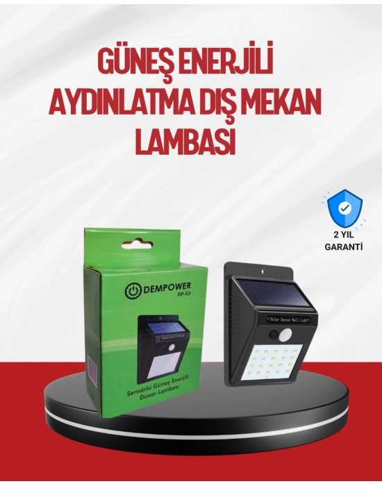 ® Kablo Gerektirmeyen Güneş Enerjili Dış Mekan Işık – Bahçe ve Koridor Aydınlatması