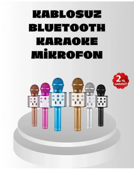 Kablosuz Bluetooth Karaoke Mikrofon  Yankı Efektli