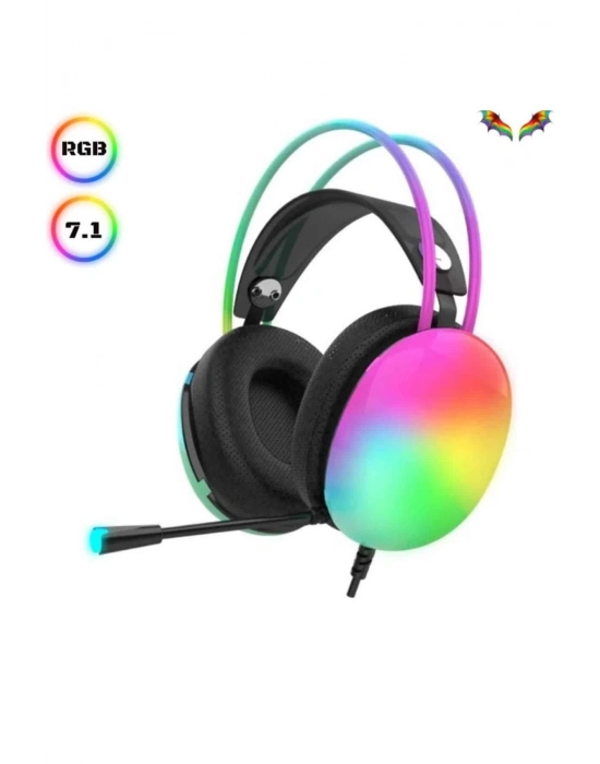 ® Kablosuz Bluetooth Kulaklık RGB Işıklı Kulak Üstü 5.3 Bluetooth Bağlantılı