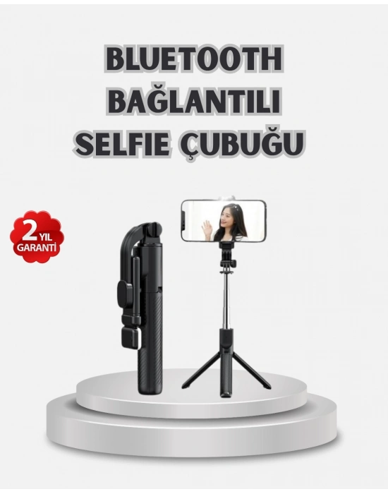 ® Kablosuz Bluetooth Selfie Çubuğu – 360° Dönebilir Başlık, Taşınabilir ve Şık Tasarım