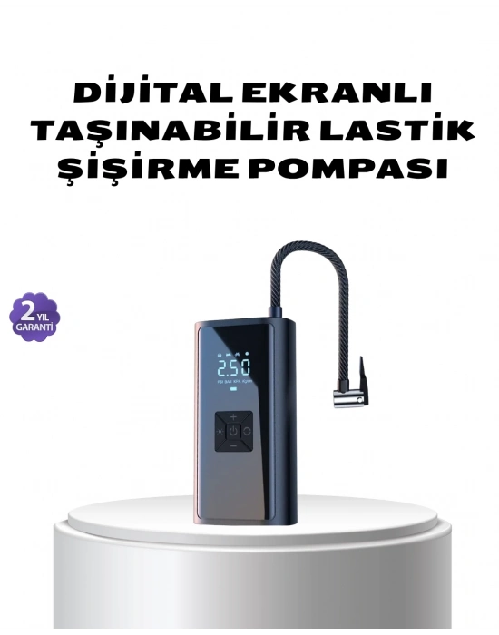 ® Kablosuz Dijital Lastik Şişirme Pompası LED Işıklı 80W