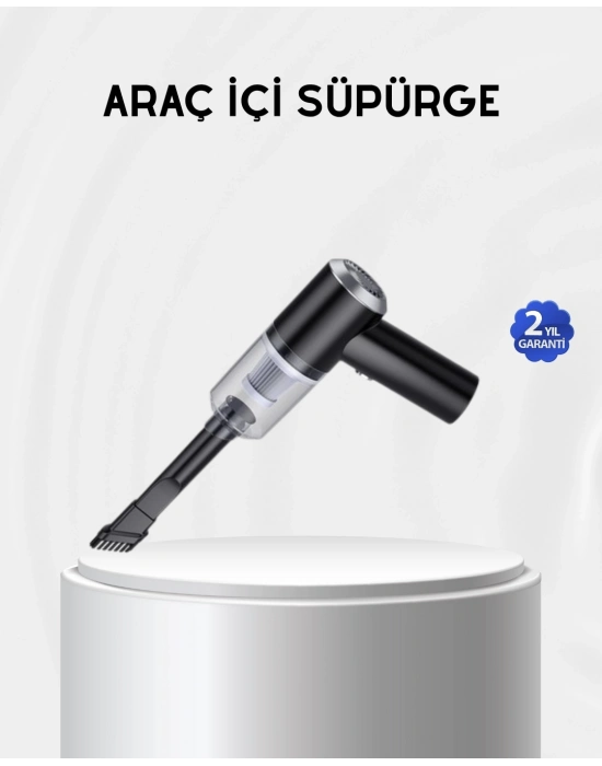 ® Kablosuz El Süpürgesi – Araç İçi Temizlik İçin 5500PA Güçlü Emiş, USB Şarjlı