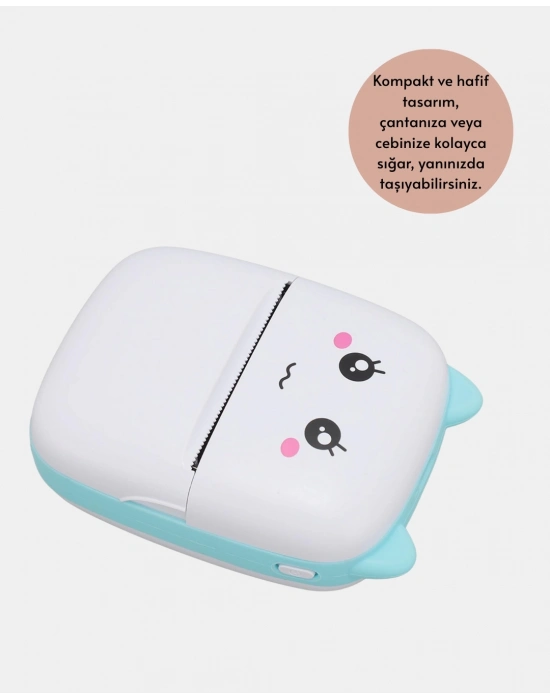 ® Kablosuz Mini Cep Yazıcısı Bluetooth Destekli 1200mAh Bataryalı