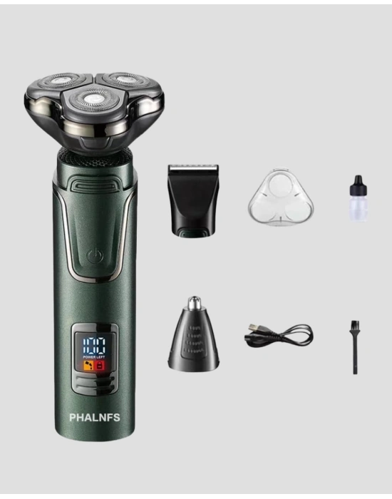 ® Kablosuz Profesyonel Erkek Bakım Seti – 3 Başlıklı, 3D Akıllı Kesim, Taşınabilir