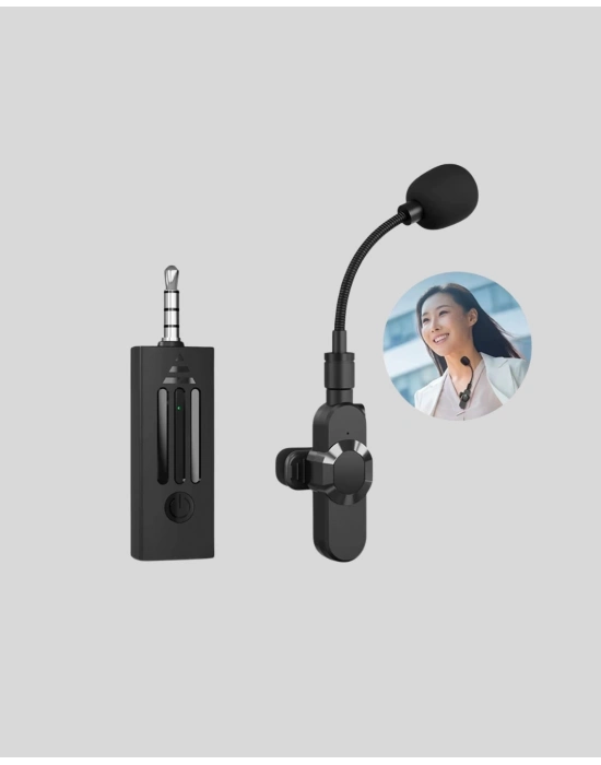 ® Kablosuz Profesyonel Mikrofon – 360° Ses Yakalama, 60 m Menzil, Gürültü Engelleyici