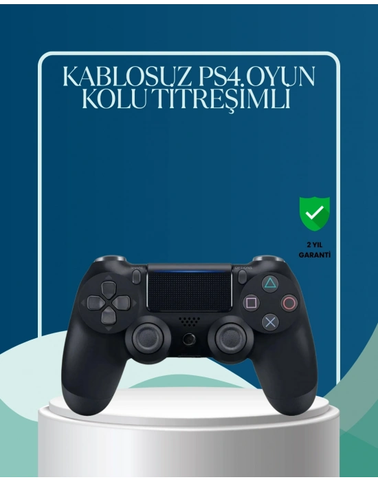 ® Kablosuz PS4 Oyun Kolu Çift Motor Titreşimli Uzun Bataryalı