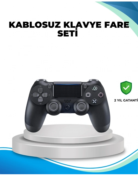 ® Kablosuz PS4 Oyun Kolu Çift Motor Titreşimli Uzun Bataryalı