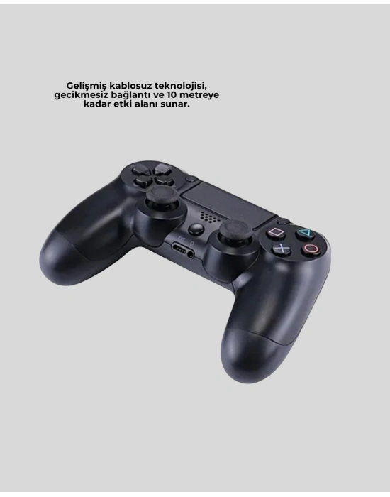 ® Kablosuz PS4 Oyun Kolu Çift Motor Titreşimli Uzun Bataryalı