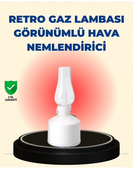 ® Kablosuz Retro Buhar Makinesi Gaz Lambası Tasarım Ledli Difüzör