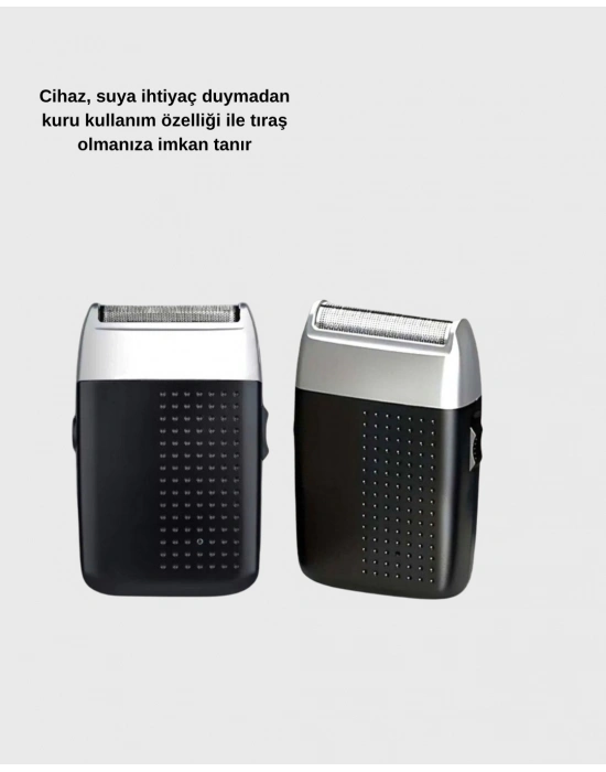 ® Kablosuz Şarjlı Sakal Tıraş Makinesi – Kuru Kullanım, Uzun Pil Ömrü