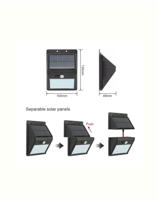 ® Kablosuz Solar LED Lamba | Bahçe, Veranda, Merdiven Işığı, Otomatik Aç-Kapa Sensörlü