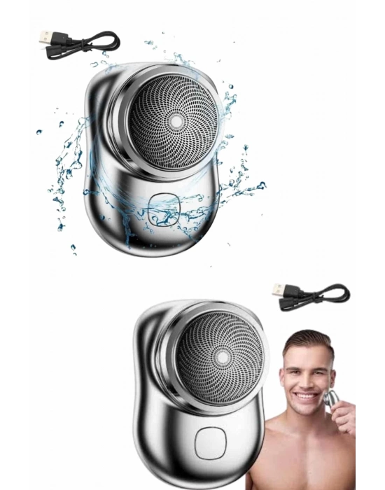 ® Kablosuz Tıraş Makinesi Günlük Hızlı Taşınabilir Şarjlı Yuvarlak Paslanmaz Çelik