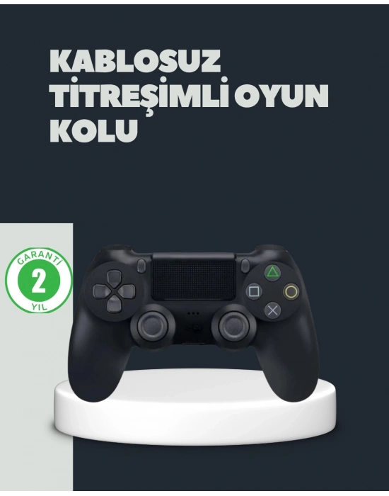 ® Kablosuz Titreşimli Oyun Kolu – PS4 Uyumlu Ergonomik Tasarım ve Uzun Pil Ömrü