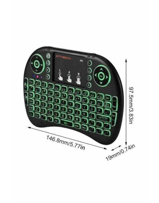 ® Kablosuz Türkçe Q Klavye RGB Işıklı Televizyon Ps3 Dokunmatik Mouse