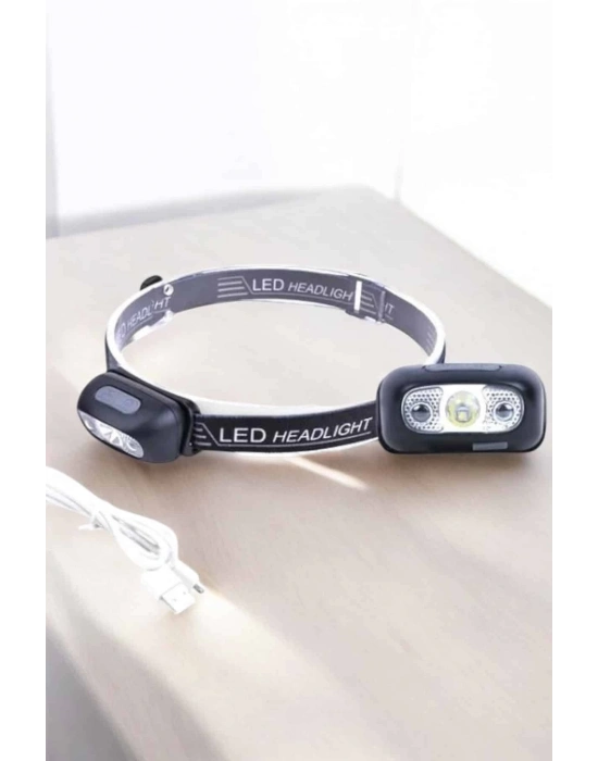 Kafa Lambası Kamp Lambası Sensörlü Şarjlı Ayarlanabilir