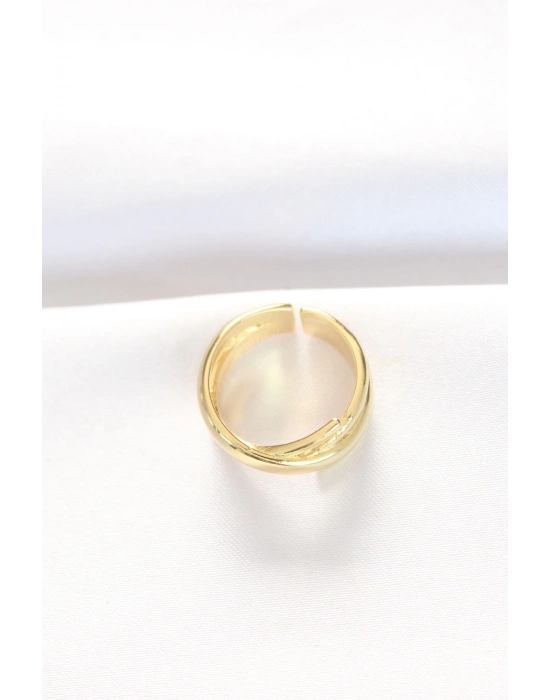 ® Kalın Gold Renk Ayarlanabilir Yüzük