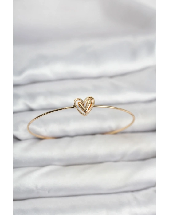 ® Kalp Model Gold Renk Bileklik