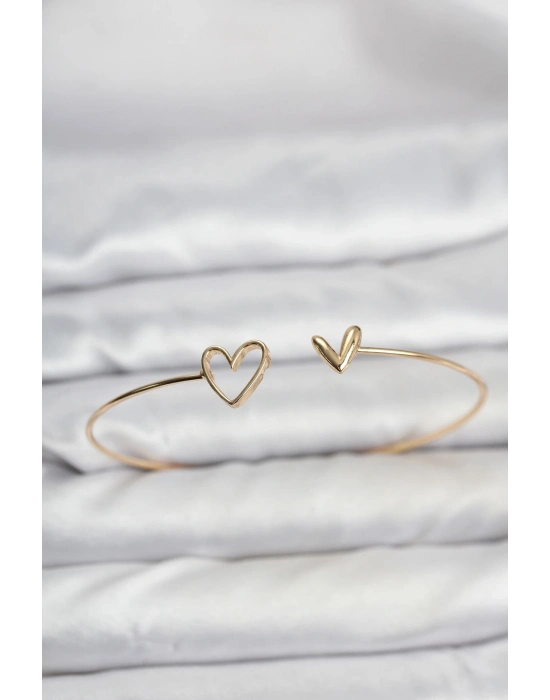 ® Kalp Model Gold Renk Bileklik
